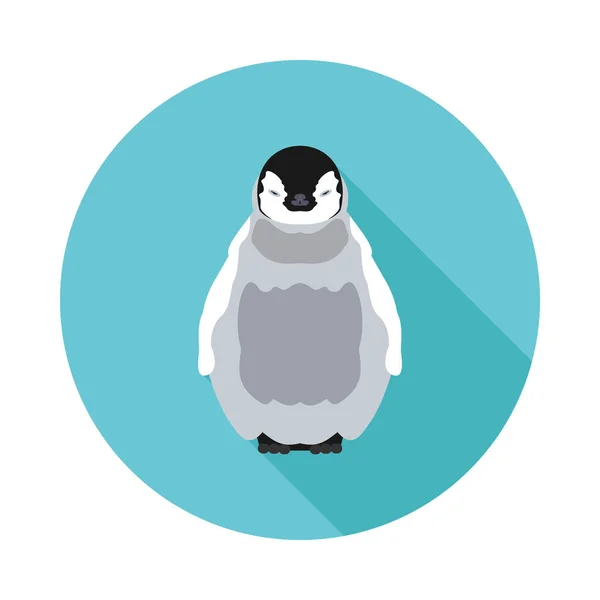 Platte pictogram baby pinguïn — Stockvector