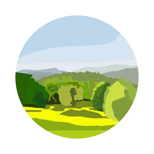 Plochá přírody lesů a glade ikona — Stockový vektor