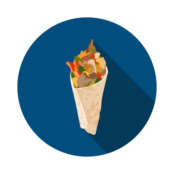 Cool plat icône Shawarma — Image vectorielle