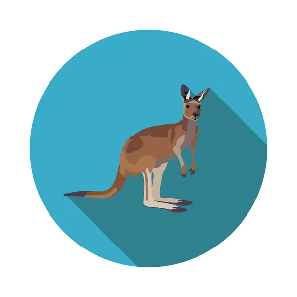 Flache Ikone des australischen Kängurus — Stockvektor