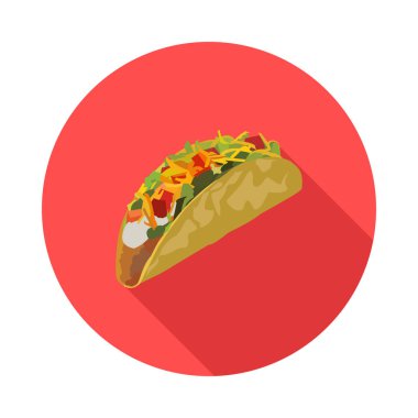 Meksika tacos düz simgesi