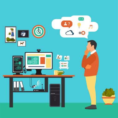 Programcı düz çizimi