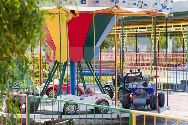 Izmail Ukraine Sept 2017 Outdoor Play Center Children Cars Carousel — Stock Photo, Image