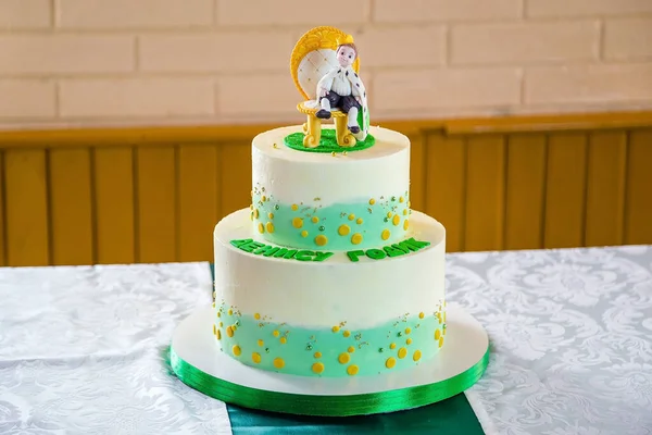 Tort Urodzinowy Dla Chłopca Postacią Małego Księcia Cukier Mastikowa Postać — Zdjęcie stockowe