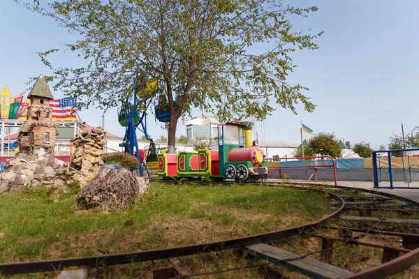 Izmail Ukraine Sept 2017 Outdoor Play Center Children Train Railway — Stock Photo, Image