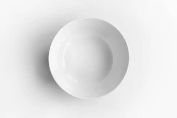 White Bowl White Background Top View — Stock Photo, Image