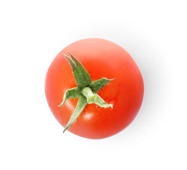 Een Rijpe Rode Tomaat Geïsoleerd Witte Achtergrond — Stockfoto