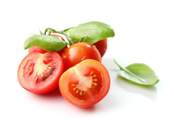 Ripe Red Cherry Tomatos Isolated White Background — Stock Photo, Image