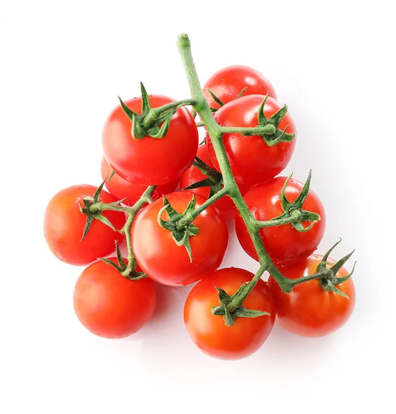 Takken Van Rode Rijpe Tomaten Geïsoleerd Witte Achtergrond — Stockfoto