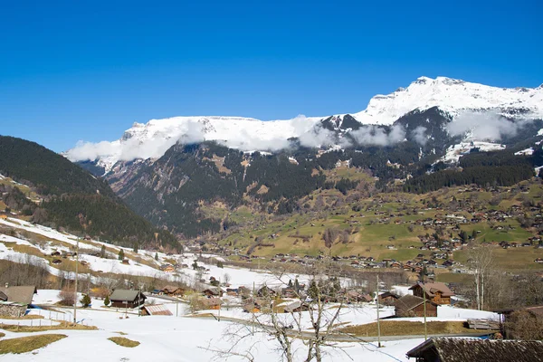 View of valley and mountains in Switzerland — Stock Photo, Image