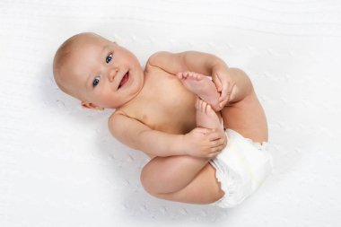 Little baby wearing a diaper clipart