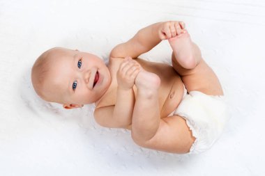 Little baby wearing a diaper clipart