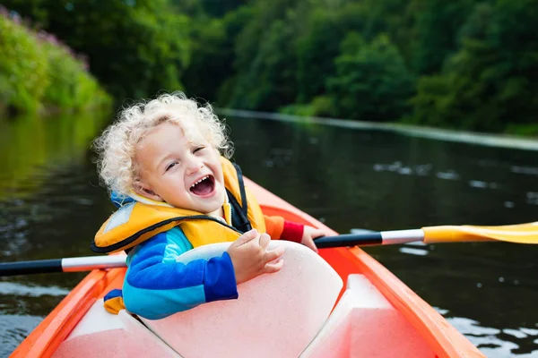 Little boy in kayak — Stock Photo, Image