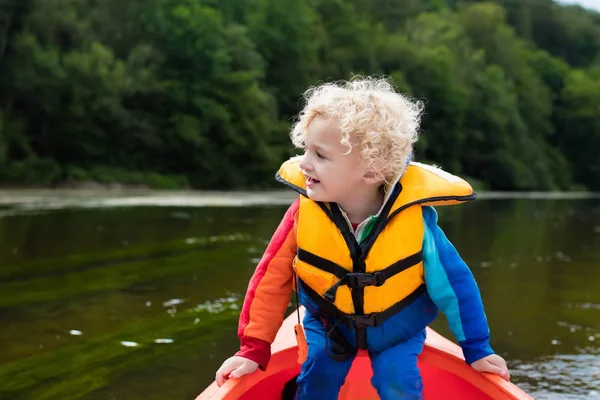 Little boy in kayak — Stock Photo, Image