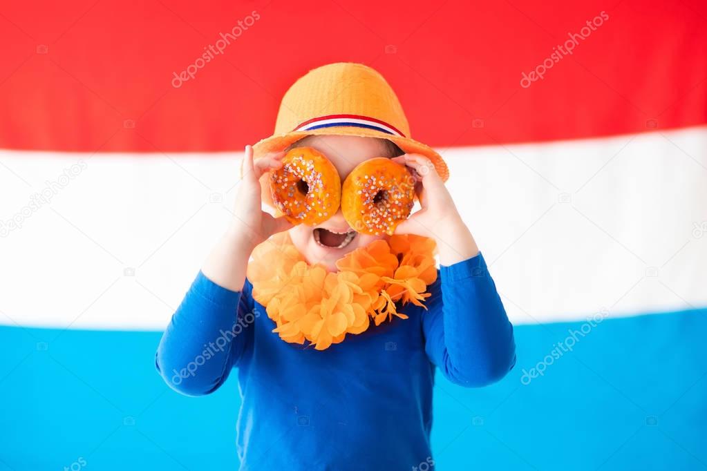 Kids supporting Netherlands sport team