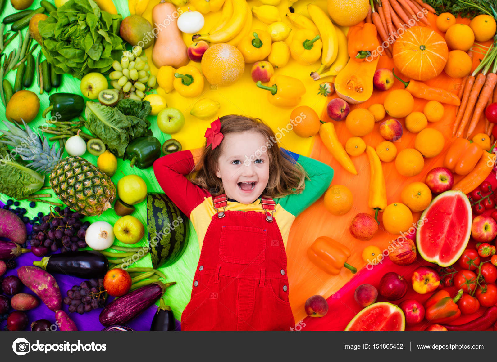 Фотосессия ребенка с овощами