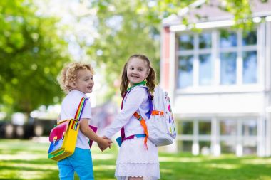 Children going back to school, year start clipart