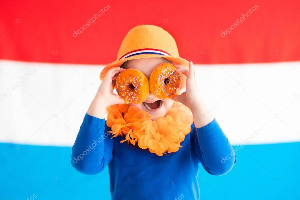 Kids supporting Netherlands sport team
