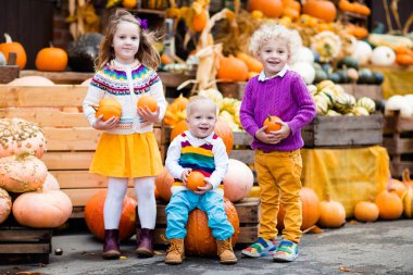 Çocuklar eğleniyor kabak yama