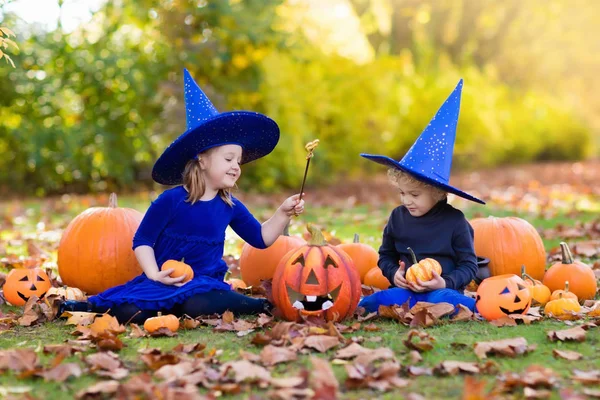 Cadılar Bayramı kostümleri kabaklar çocuklarla