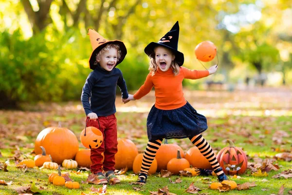 Cadılar Bayramı kostümleri kabaklar çocuklarla