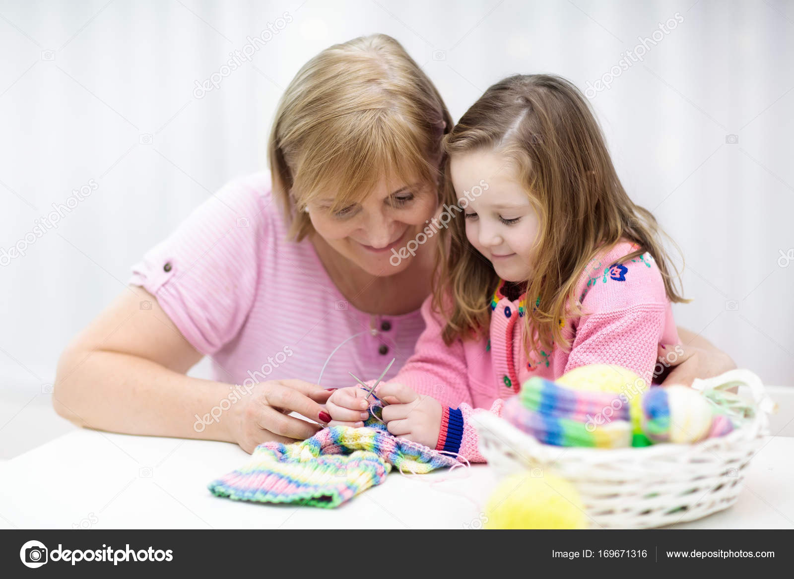 Mother And Child Knitting Knit Wear Crafts With Kids