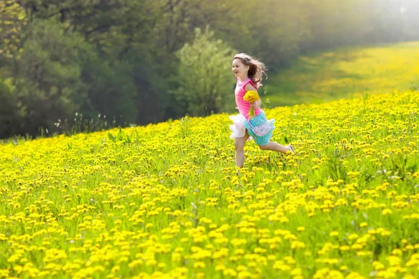 Gry dla dzieci. Dziecko w pole. Kwiat lato — Zdjęcie stockowe