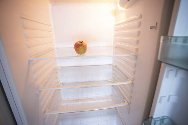 toilet paper in the refrigerator. Panic to buy toilet paper in all countries during the spread of the coronavirus COVID-19 and the concept of quarantine.