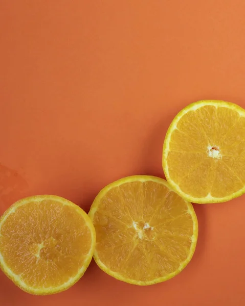 Creative Summer Pattern Made Oranges Pastel Orange Background Fruit Minimal — Stock Photo, Image