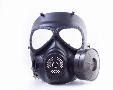 Modern savaşta kullanılan gaz maskesinin yakın çekim görüntüsü..