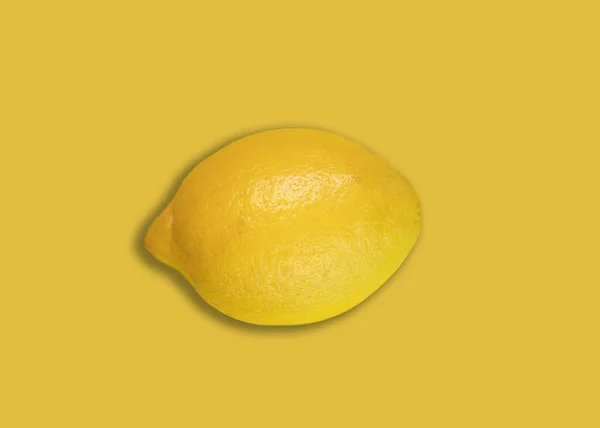Cytryna Owoce Letnie Izolowane Żółtym Tle — Zdjęcie stockowe