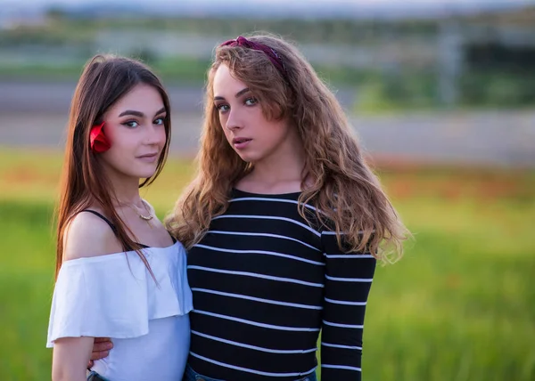 Lindo Jovem Lésbicas Casal Igualdade Direitos Para Comunidade Lgbt — Fotografia de Stock