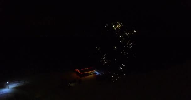 Fuegos artificiales aéreos de desove — Vídeo de stock