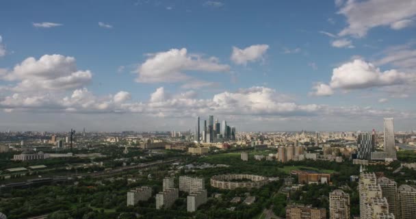 Business Center Moskou City wolkenkrabbers Time-lapse — Stockvideo