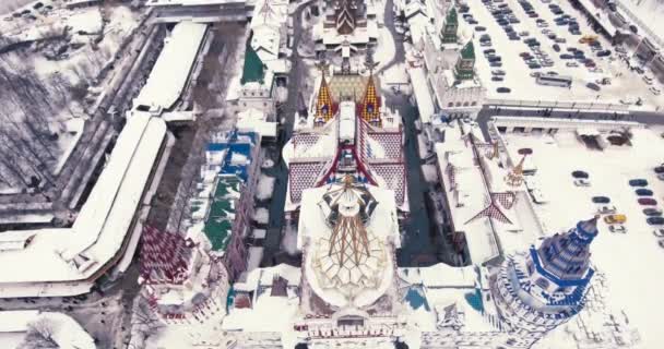 Izmailovo Kremlin antena no drone de inverno — Vídeo de Stock