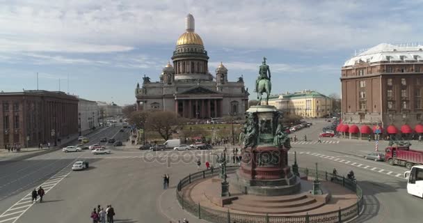 St. Isaacs Catedral de San Petersburgo Aerial Shoot — Vídeo de stock