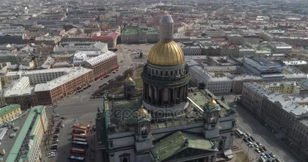 St. Isaacs Catedral de San Petersburgo Aerial Shoot — Vídeo de stock