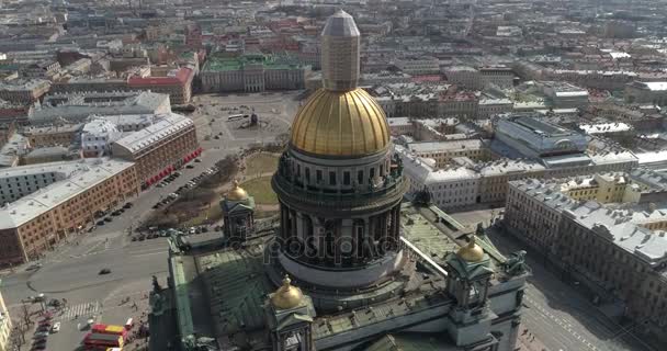 St. Isaacs Catedral de San Petersburgo Aerial Shoot — Vídeo de stock