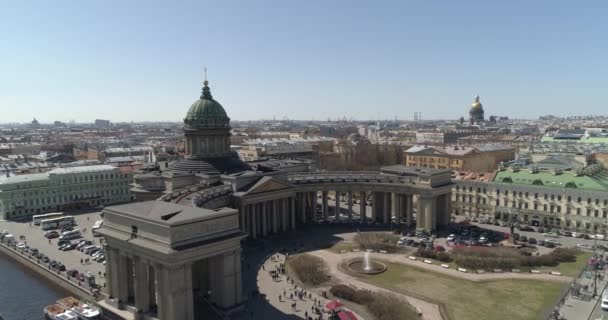 Catedral de Kazán, San Petersburgo aérea — Vídeos de Stock