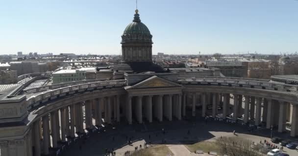 Catedral de Kazán, San Petersburgo aérea — Vídeo de stock