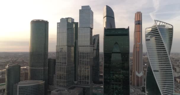 Centro de Negocios Moscow City Aerial — Vídeos de Stock