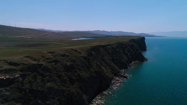 Rocky shores of Olkhon Island — Stock Video