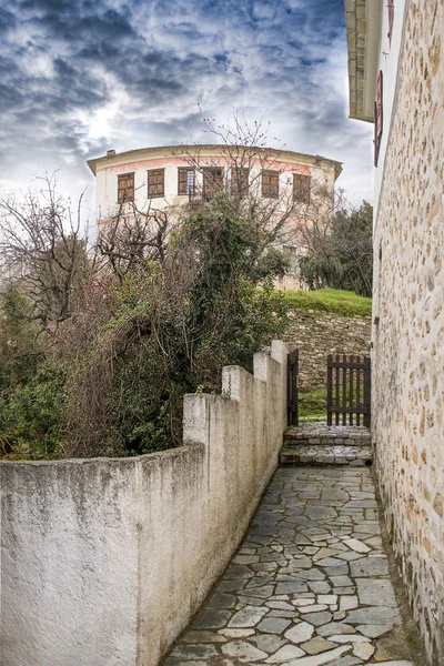 Tradiční architektura v Milies vinage. Hora Pelion, Řecko — Stock fotografie