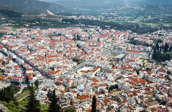 Panoramatický pohled shora města Nafplio. Řecko. Letecký pohled. — Stock fotografie