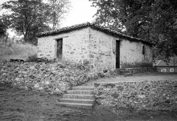 Antigua Casa Piedra Con Techo Cerámica Zarouhla Village Greece —  Fotos de Stock