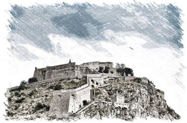 Sanatsal görüntü. Manzara Yunanistan 