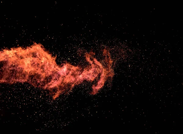 Texture explosion flamme sur fond noir — Photo