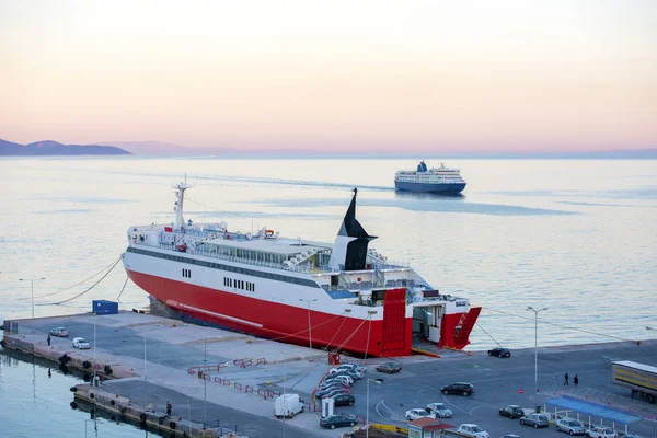 View Port Terminal Dock Car Ferries Rafina Attiki Greece — Stock Photo, Image