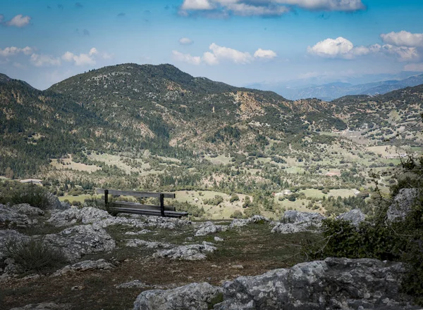 Cerca Com Vista Incrível Para Campo Mainalo Mountain Grécia — Fotografia de Stock