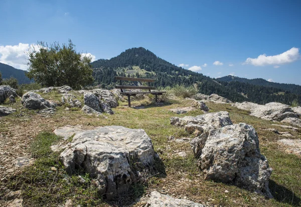 Bence Úžasným Výhledem Venkově Mainalo Mountain Řecko — Stock fotografie